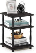 Furinno Turn-N-Tube Easy Assembly Multipurpose End Table / Side Table / Sofa Table / Nightstand, Classic Tubes, French Oak Grey/Black