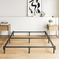 7 Inch Metal Bed Frame Queen Size, Compatible with Most Brand Box Spring Or Mattress, 9-Leg Support Bed Base, Headboard Attachable, Noise-Free, Easy Assembly, Black