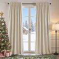 Lazzzy Velvet Blackout Curtains Thermal Insulated Room Window Drapes Super Soft Luxury Curtains for Living Room Bedroom Rod Pocket 2 Panels, Beige, 62" W x 120" L