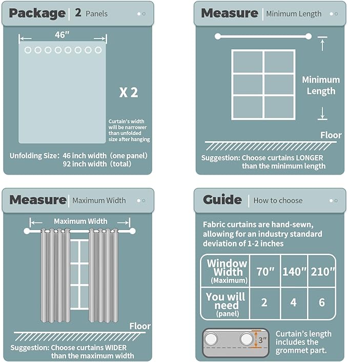 BGment Blackout Curtains - Grommet Thermal Insulated Room Darkening Bedroom and Living Room Curtains, Set of 2 Panels (46 x 54 Inch, Sand)