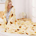 Burritos Tortilla Blanket Twin Size for All Season - Premium Lightweight Anti-Static Super Soft Cozy Plush Tortilla Throw, Lightweight Microfiber Winter Warm Taco Blanket 66" x 90"(Burritos Twin)