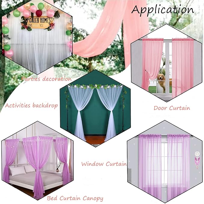 Akiky Canopy Bed Curtain with Lights Bed Drapes for Girls Adults Soft Bed Canopy Scarf for Bed Room Decoration (King, Coffee)