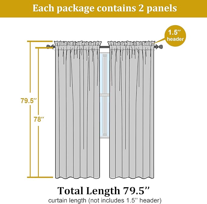 OWENIE Sheer Chocolate Curtains, Sheer Curtains 78 inch Length 2 Panels Set, Rod Pocket Voile Fimly Sheer Drapes for Living Room/Bedroom, 2pcs, Each 42" W x 78" L