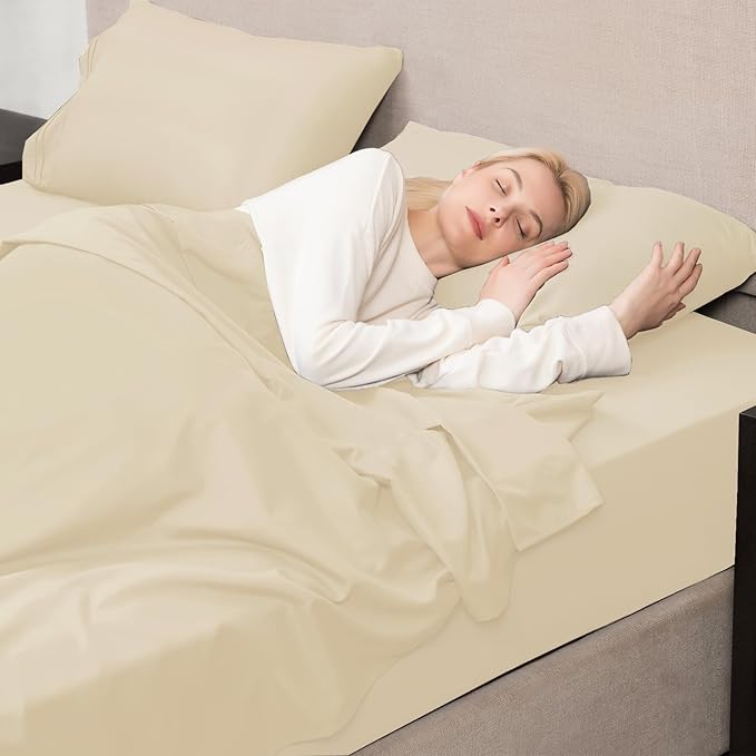 Mejoroom King Size Sheet Set - Soft Microfiber Bed Sheets,Deep Pocket Fitted Sheet, Soft, Breathable, Wrinkle & Fade Resistant - 4 Piece (King, Taupe)