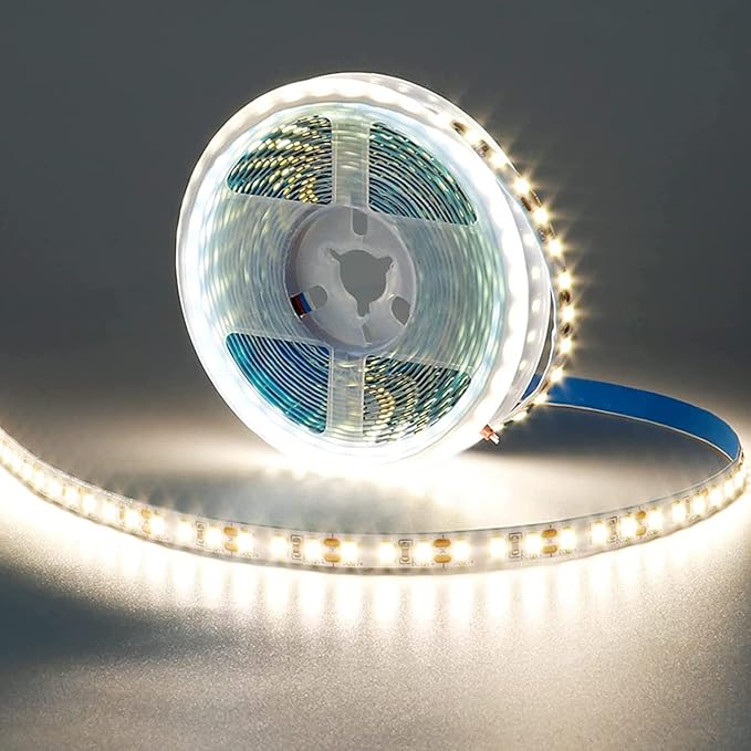 12V 5M/16.4ft LED Strip Light Natural White 4000K 600LEDs Flexible SMD2835 High Brightness No-Waterproof IP20 LED Tape Lights for Bedroom Kitchen Party etc(No Power Supply)