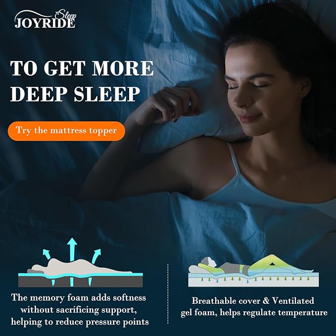 2 Inch Full Size Memory Foam Mattress Topper, Cooling Gel Bed Topper with Removable Cover, Soft & Pain Relief & Breathable, CertiPUR-US & Oeko-Tex Certified