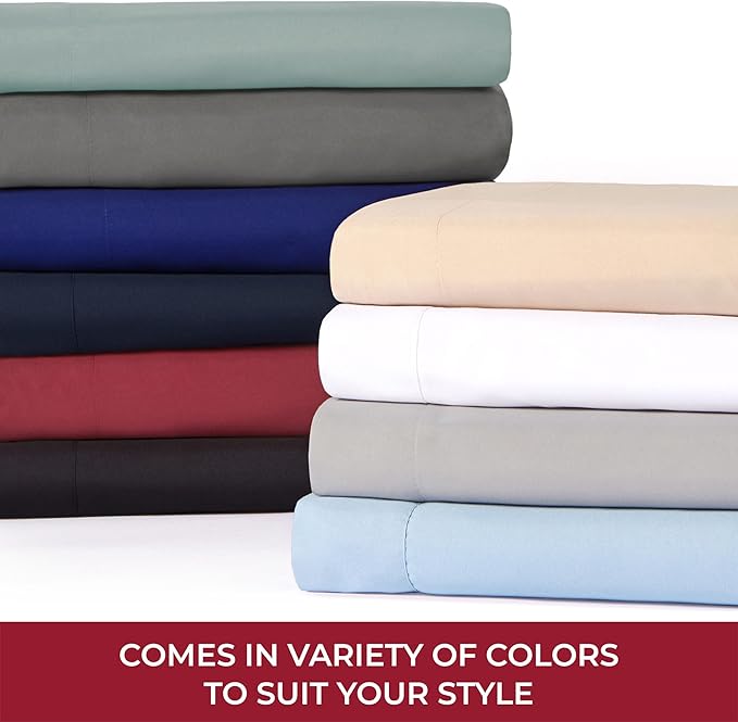 Mellanni RV Short Queen Sheets - 4 PC Iconic Collection Bedding - Hotel Luxury, Extra Soft, Cooling Bed Sheets - Deep Pocket up to 10 inch (RV/Short Queen, Blue Nova)