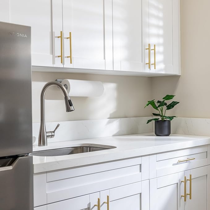 JOY DECOR 20 Pack Cabinet Handles, Gold Cabinet Pulls, 10 in Hole Center Kitchen Cabinet Handles, Stainless Steel T Bar Handles for Dresser Drawers