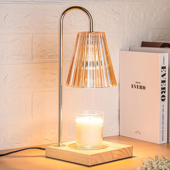 Marycele Candle Warmer with Timer, Vintage Amber Nightstand Candle Warming Lamp for Home Room Decor, Dimmable Wax Warmer for Jar Candles, Wedding Registry Gifts for Women Couples 2025
