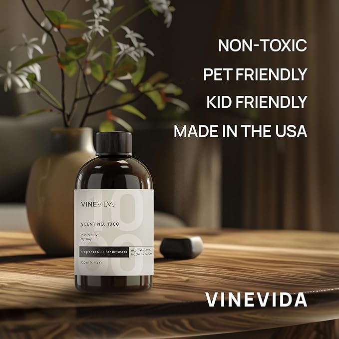 VINEVIDA [128 Fl Oz] Scent NO. 1108 Fragrance Oil for Cold Air Diffusers, Aromatic Notes of Plum Sandalwood Watermelon, Essential Oils for Diffuser Oil Refill & Air Freshener Room Spray