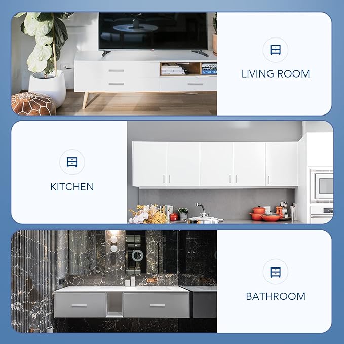 Ravinte 25 Pack Brushed Nickel Kitchen Cabinet Handles 4 Inch Cabinet Pulls Square Kitchen Hardware for Cabinet Drawer Pulls Drawer Handles Come with Screwdriver