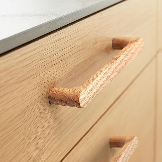 Black Round 7-1/2in 8 pcs Wooden Drawer Pulls Handle pulls for cabinets Kitchen Cabinet Drawer pulls Cabinet Door Pull