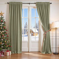 Lazzzy Velvet Blackout Curtains Thermal Insulated Room Window Drapes Super Soft Luxury Curtains for Living Room Bedroom Rod Pocket 2 Panels, Olive Sage, 62" W x 90" L