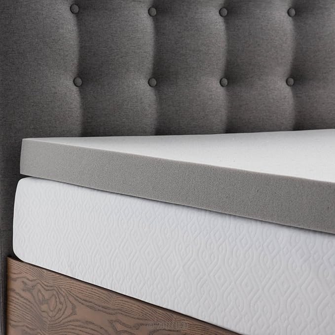 Lucid 3 Inch Ventilated Bamboo Charcoal Memory Foam Mattress Topper, CertiPUR-US Certified, Moisture and Odor Control-King
