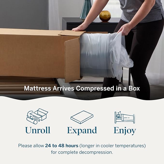 Lucid 10 Inch Memory Foam Mattress - Plush Feel - Infused with Refreshing Bamboo Charcoal and Cooling Gel - Bed in a Box - Temperature Regulating - Pressure Relief - Breathable - King Size