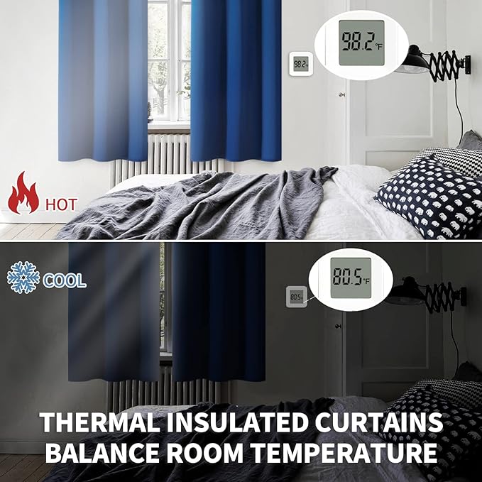 BGment Blackout Curtains for Bedroom 63 Inch Length 2 Panels Set, Room Darkening Sunlight Blocking Thermal Insulated Grommet Window Drapes, Each Panel 42 Inch Wide, Royal Blue