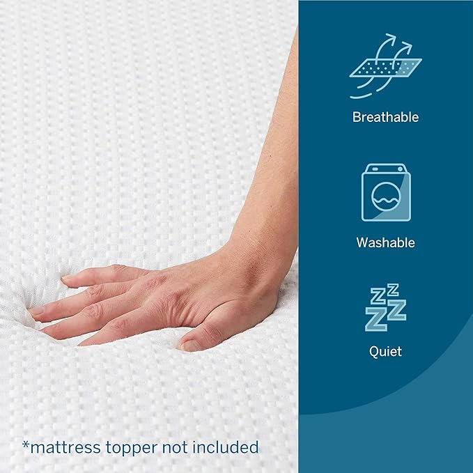 Lucid 2 Inch Mattress Topper Cover Full – Cover For Mattress Topper - Mattress Topper Cover with Zipper – Twin Mattress Cover - Cover Only