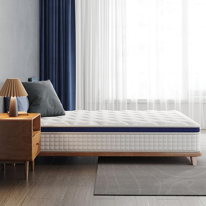 Full Mattress 13 Inch - Hybrid Mattress Bed in a Box, Medium Firm Support, Pressure & Pain Relief for All Sleepers, CertiPUR-US Certified, Fiberglass-free, Reinforced Edge Support, Motion Isolation