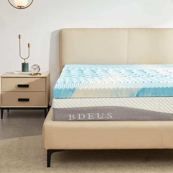 SINWEEK 3 Inch Mattress Topper 5-Zone Memory Foam Mattress Topper Pressure Relief Soft Mattress Pad, CertiPUR-US Certified, Full Size