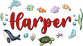 Custom Nursery Name Sign with Themed Decor Kit | Personalized Wooden Wall Art for Baby, Kids Room | Space, Jungle, Circus, Under the Sea, Woodland, Rainbow (60", Under the Sea)
