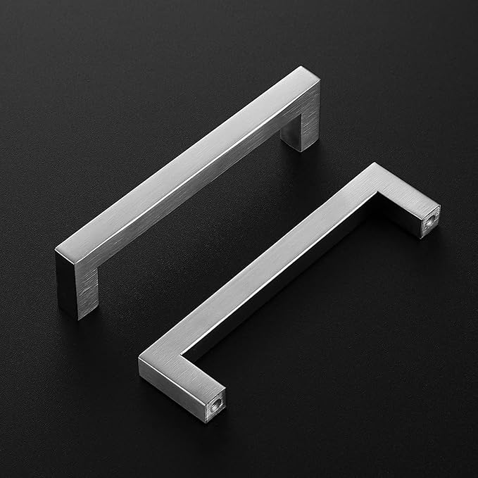 Ravinte 1 Pack Brushed Nickel Kitchen Cabinet Handles 5 Inch Cabinet Pulls Square Kitchen Hardware for Cabinet Drawer Pulls Drawer Handles Come with Screwdriver