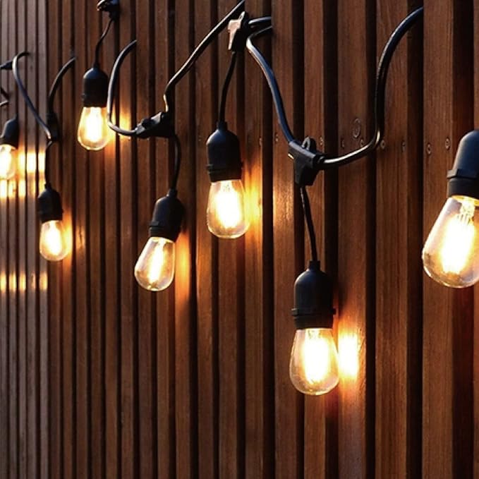 Meconard 24 Pack LED S14 Replacement Light Bulbs, Shatterproof Outdoor 1 Watt to Replace 11Watts String Incandescent Bulb, E26 Regular Medium Screw Base, 2200K Warm White, Non-Dimmable