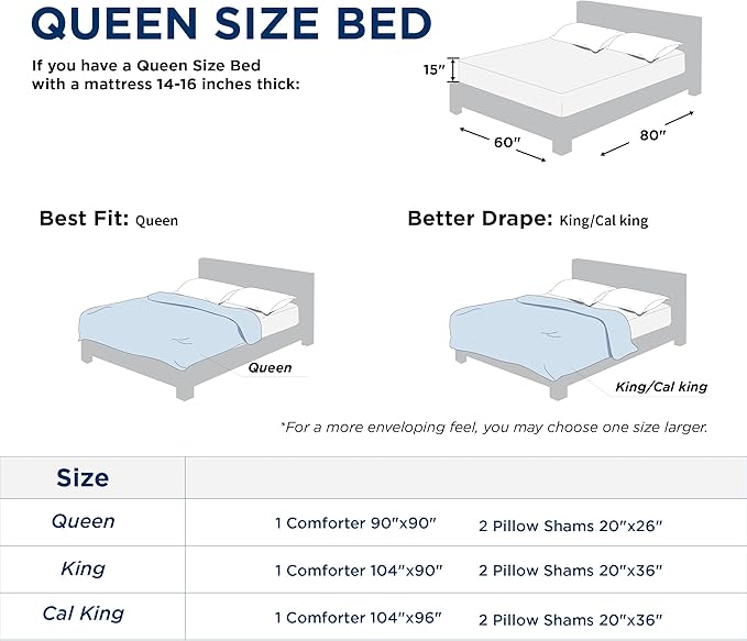 Bedsure Queen Comforter Set - Grayish White Soft Bedding for All Seasons, Cationic Dyed Bed Set, 3 Pieces, 1 Queen Size Comforter (90"x90") and 2 Pillow Shams (20"x26"+2")