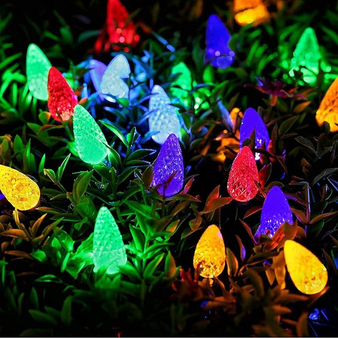 Battery Operated String Lights - 18ft 50 LED C6 String Lights Christmas Lights Battery Powered String Lights for Indoor Outdoor Christmas Tree Wreath Party Decoration, Waterproof, Multicolor