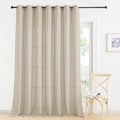 RYB HOME Flax Linen Sheer Curtains 108 inches Long, Vertical Light Filtering Privacy Protection Modern Decor Drapes for Living Room Kitchen Dining Room, W 60 inch x L 108 inch, Beige, 1 Pc