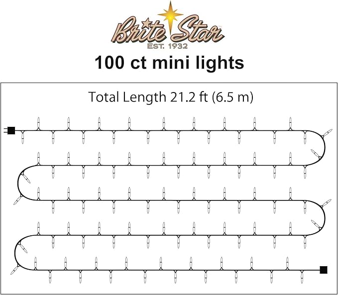 Brite Star 100 Count Mini String Christmas Lights, Purple - 22 feet Indoor/Outdoor Christmas Tree Lights with Green Wire (Set of 2)