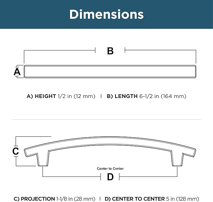 Franklin Brass (5-Pack) – Deep Bronze Cabinet Handles, 5-1/16 Inch Hole Center, Pulls for Drawers, Kitchen Cabinet Door, Dressers | Pierce