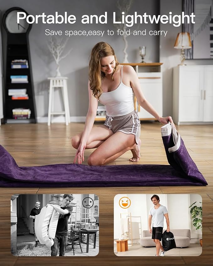 CHILLSUN Twin Air Mattress with Built in Pump for Guest & Home, 16" Inflatable Blow Up Mattress, Air Bed with Carrying Bag for Camping, Raised Elevated Double High Air Mattresses Foldable & Portable