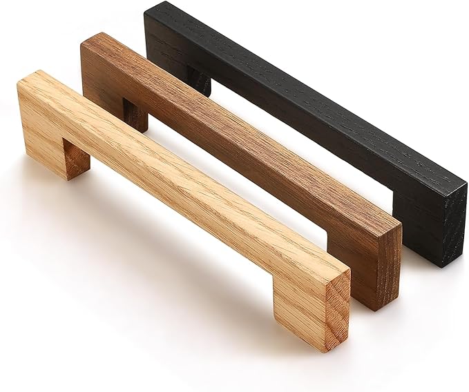 Black Square 5 in 6 pcs Wooden Drawer Pulls Handle pulls for cabinets Kitchen Cabinet Drawer pulls Cabinet Door Pull