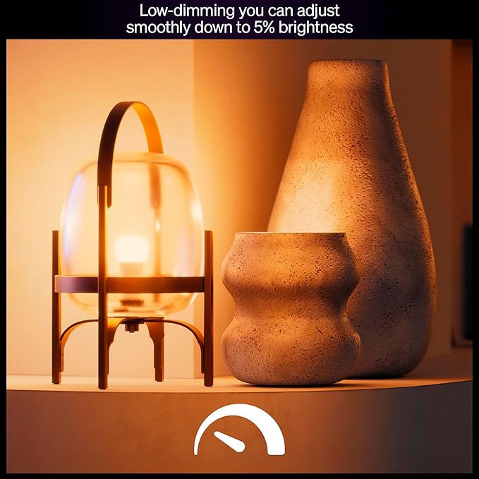 Philips Hue Smart LED A19 Bulb, Warm White Light 2700K, E26 Base, 10.5W, 1100 Lumens, Dimmable, Works with Alexa, Google Assistant, and Apple Home, 2 Pack
