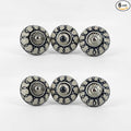 Handmade Serene Blue Ceramic Stone Cabinet Knobs, Vintage Decorative Drawer Pulls for Trendy Cabinets, Modern Dressers & Cupboards, Knobs for Kitchen & Furniture - Set of 12