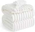 Bedsure GentleSoft California King Size White Fleece Blanket for Bed - Cozy Soft Blankets for Women, Cute Large Throws for Girls, Off White, 102x96 Inches
