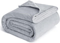 Bedsure GentleSoft Fleece Blankets Queen Size Light Grey - Bed Blanket Soft Lightweight Plush Fuzzy Cozy Luxury Microfiber, 90x90 inches
