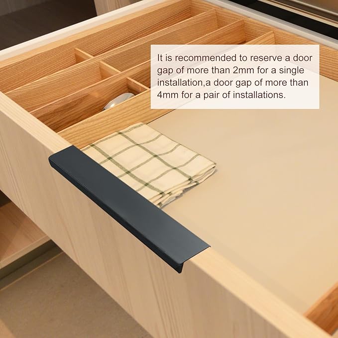 uxcell Cabinet Finger Edge Pull, 1pcs 800mm / 31.5" Aluminum Alloy Back Mount Hidden Cabinet Pulls Concealed Handle for Home Kitchen Drawer Cabinet, Black