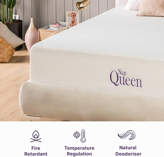 NapQueen 6 Inch Twin-XL Size Mattress, Cooling Gel Memory Foam Mattress, Bed in a Box,White