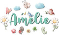 Custom Nursery Name Sign with Themed Decor Kit | Personalized Wooden Wall Art for Baby, Kids Room | Space, Jungle, Circus, Under the Sea, Woodland, Rainbow (10", Fairy Garden)