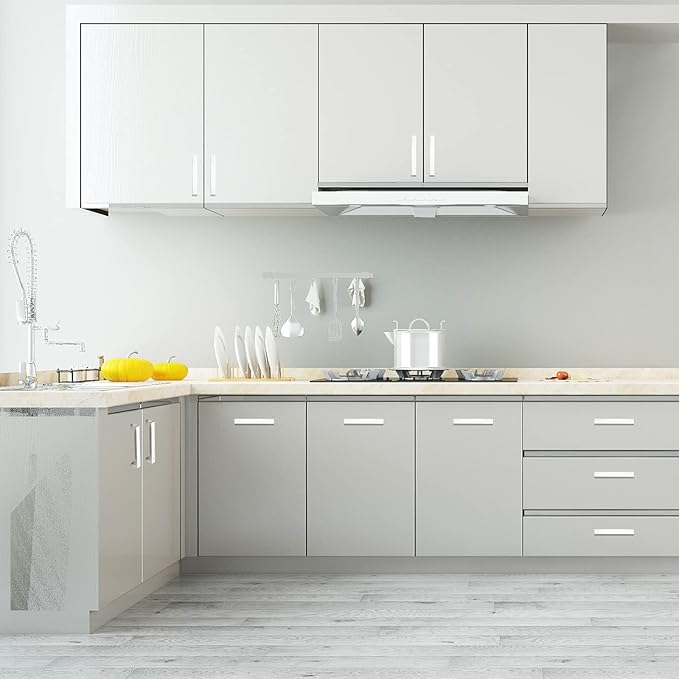 Cabinet Pulls Brushed Nickel Cabinet Handles Square Drawer Pulls, 2 Pack 11-1/3 Inch Stainless Steel Kitchen Door Cupboard Cabinet Handles, Cabinet Hardware Drawer Handles, 288mm Hole Centers
