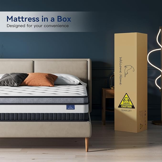 Vesgantti Full Mattress 8 Inch Innerspring Multilayer Hybrid Full Size Mattress - Ergonomic Design with Memory Foam and Pocket Spring Mattresses Full Size - Box Top Series Medium Firm Feel
