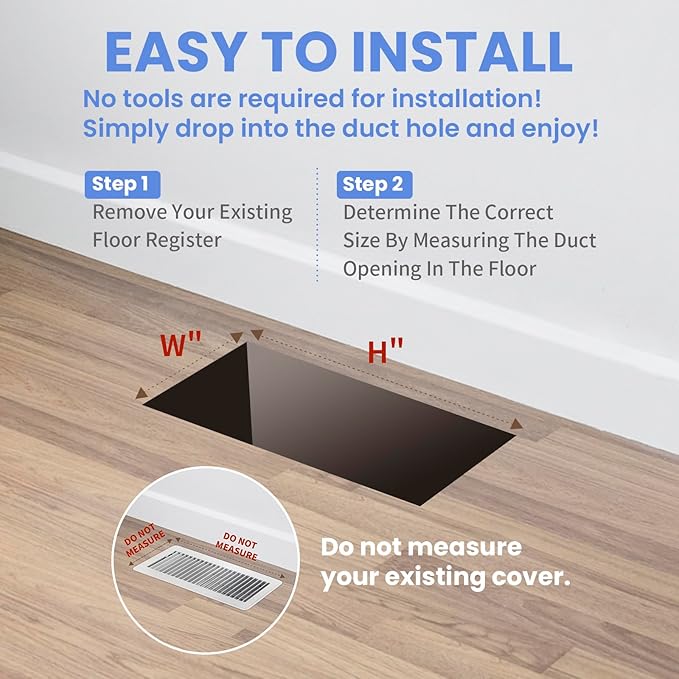 4x12 Inches Heavy Duty Walkable Floor Register - Easy Adjust Air Supply Lever Decorative Floor Vent Covers - Boston Design Vent Covers for Home - Satin Nickel