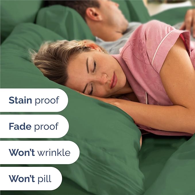 Split King Size 5 Piece Sheet Set - Comfy Breathable & Cooling Bed Sheets Set - Hotel Luxury Bedding for Women, Men, Kids, Teens, Boys & Girls - Deep Pockets, Soft, Wrinkle Free - Oeko-Tex - Emerald