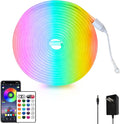 16.4FT Led Neon Rope Lights Control with App/Remote,Flexible Led Rope Lights,Multiple Modes,IP65 Outdoor RGB Neon Lights Waterproof,Music Sync Gaming Led Neon Strip Lights for Bedroom Décor