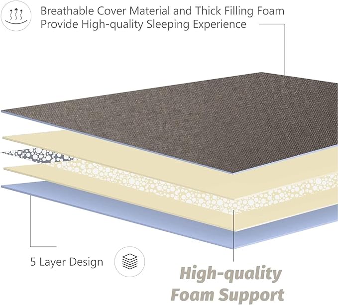 MAXYOYO Japanese Shiki Futon Mattress Floor Mattress Thicken Tatami Mat Sleeping Pad Roll Up Mattress Floor Lounger Bed Folding Couch Bed Mattress Pad for Guest Room, Charcoal Grey, King