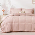 Love's cabin Twin XL Comforter Set Blush Pink, 5 Pieces Twin XL Bed in a Bag, All Season Bedding Sets with 1 Comforter, 1 Flat Sheet, 1 Fitted Sheet, 1 Pillowcase and 1 Pillow Sham