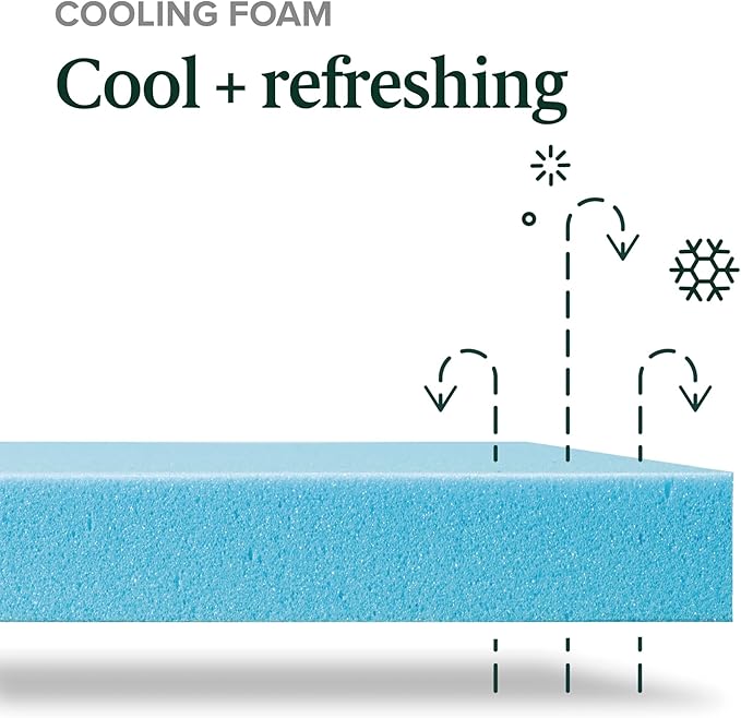 ZINUS 12 Inch Green Tea Cooling Memory Foam Mattress [New Version], Twin, Fiberglass Free, Medium Firmness, Cooling Gel Foam, Certified Safe Foams & Fabric, Mattress in A Box