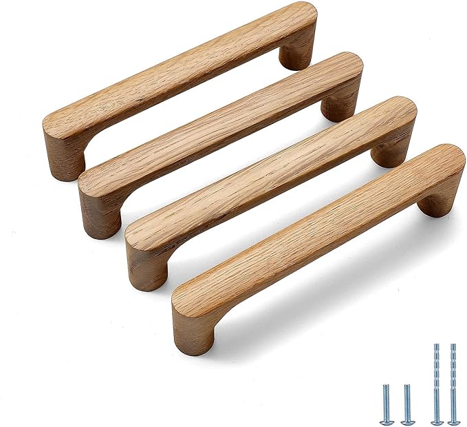 Burlywood Round 7-1/2in 4 pcs Wooden Drawer Pulls Handle pulls for cabinets Kitchen Cabinet Drawer pulls Cabinet Door Pull