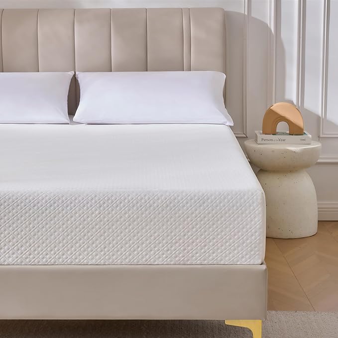 Rolanstar 6 Inch Queen Mattress Gel Memory for Cool Sleep & Pressure Relief, Medium Firm Feel, CertiPUR-US Certified, Mattress in a Box, White